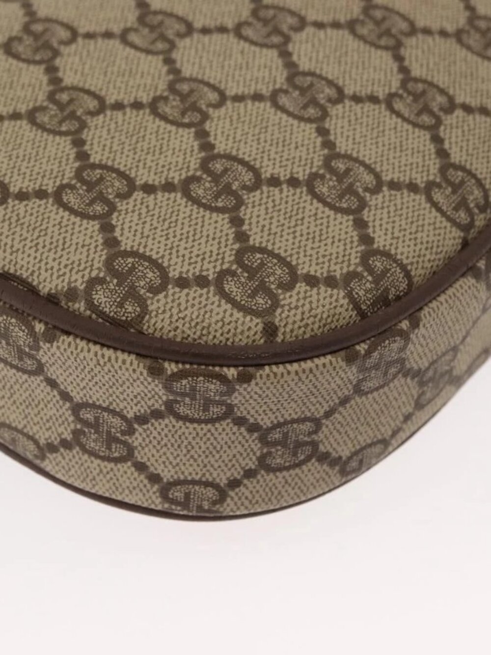 GUCCI GG Supreme Web Sherry Line Bag PVC Beige 007 58 6112 4023 Auth 148252 - Picture 5 of 16
